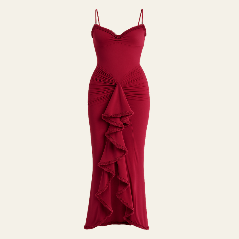 The Seville Ruffle Evening Dress