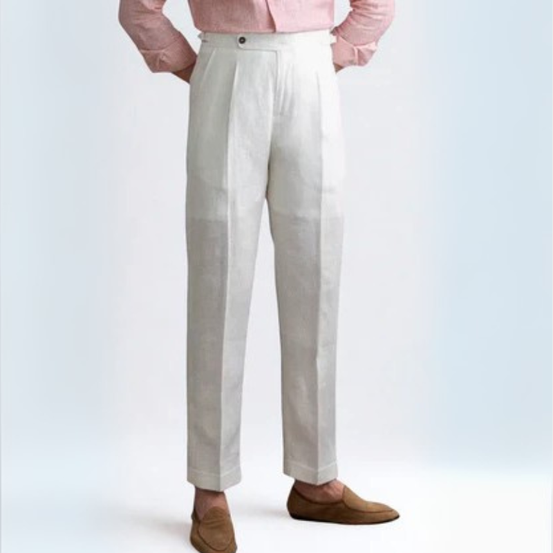 The Tuscany Linen Pleated Trousers