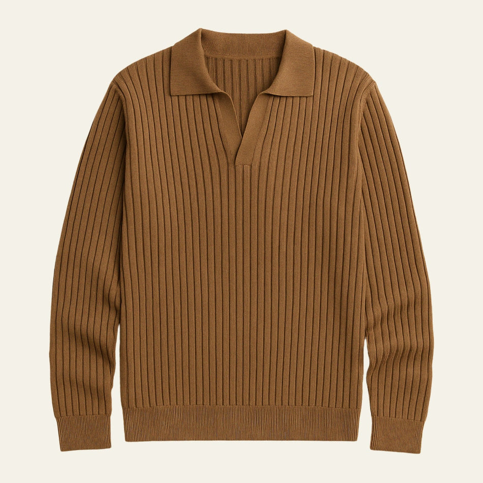 The Rothschild Wool Ribbed Knit Polo