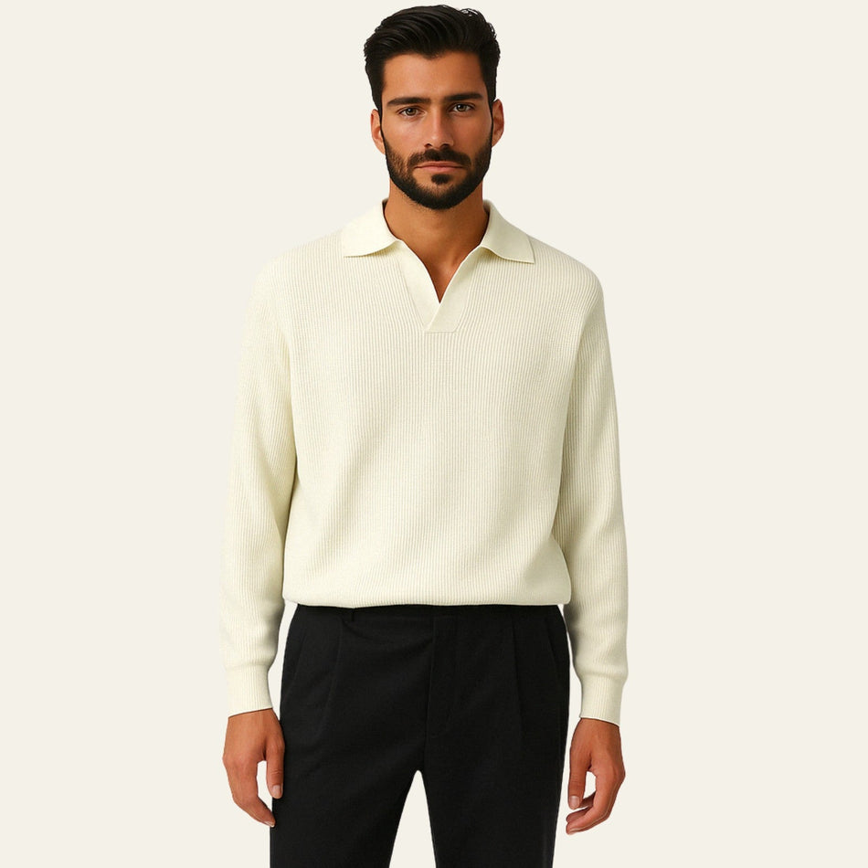 The Lugano V-Neck Knit Sweater Polo