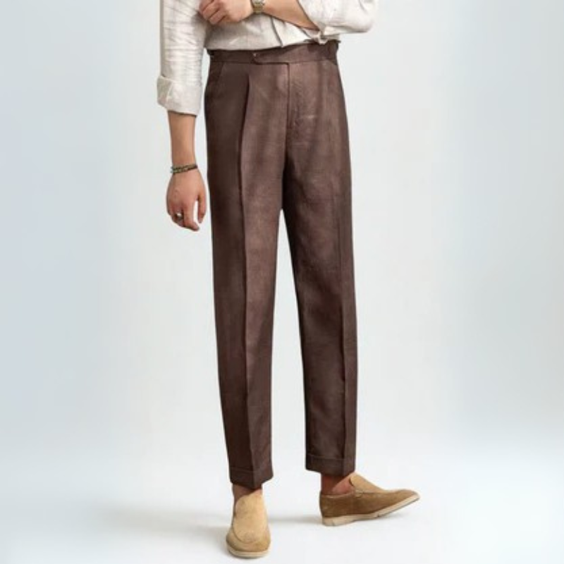 The Tuscany Linen Pleated Trousers
