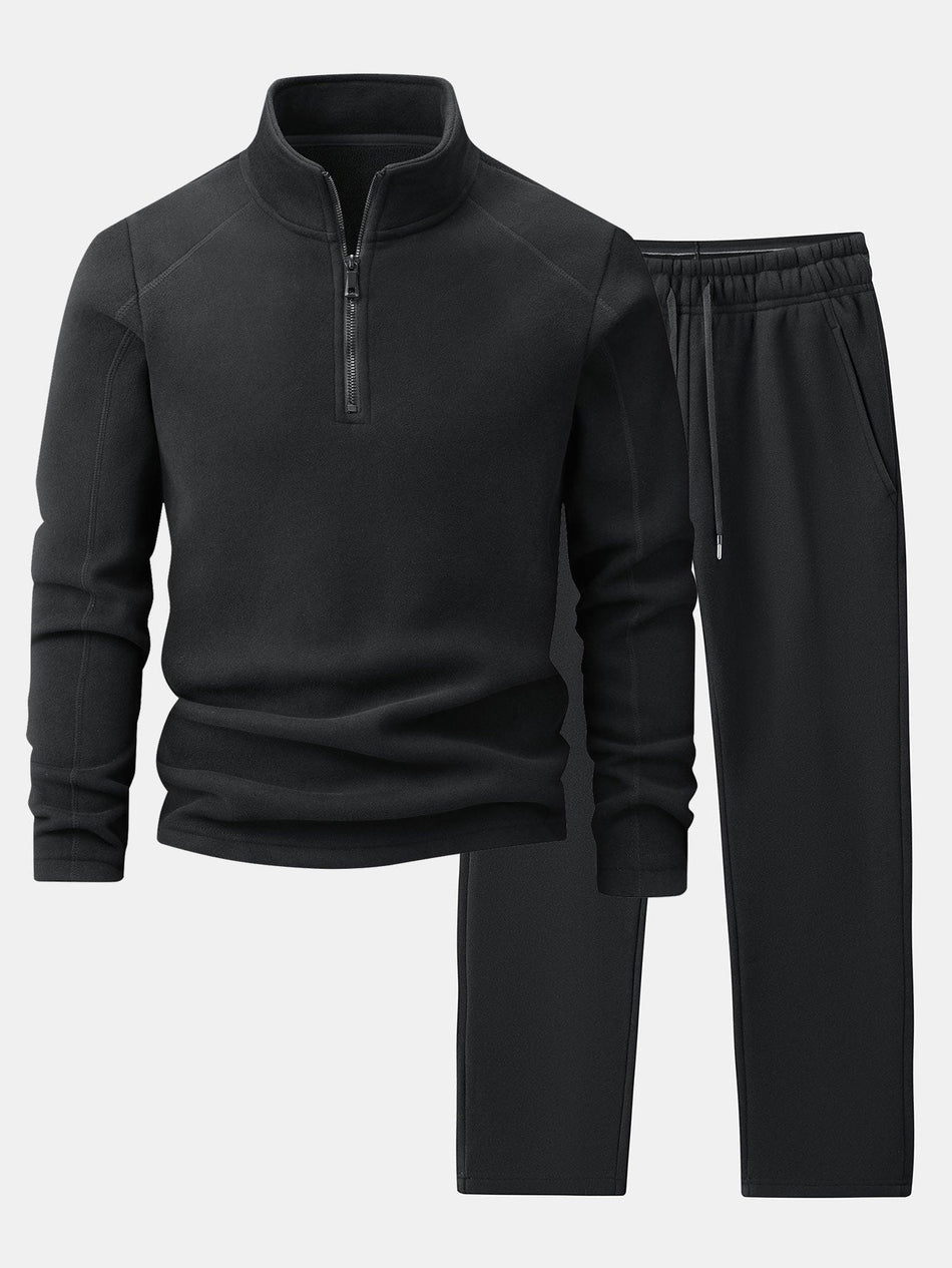 Quarter-Zip Fleece Sweatshirt & Polar Fleece Straight Leg Pants