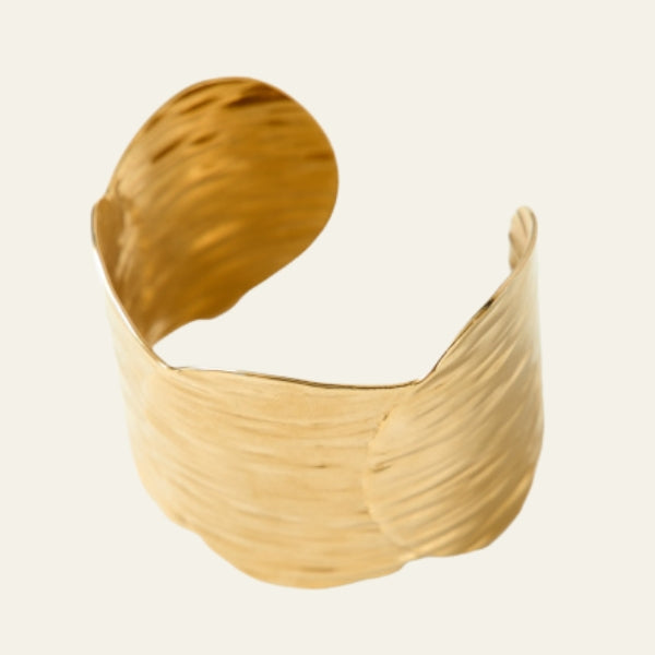 The Santorini Textured Gold Cuff