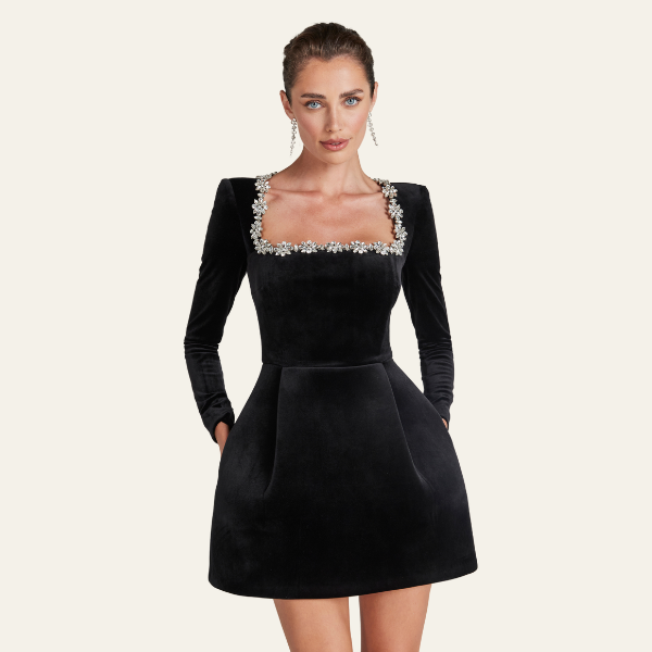 The Cannes Velvet Cocktail Dress