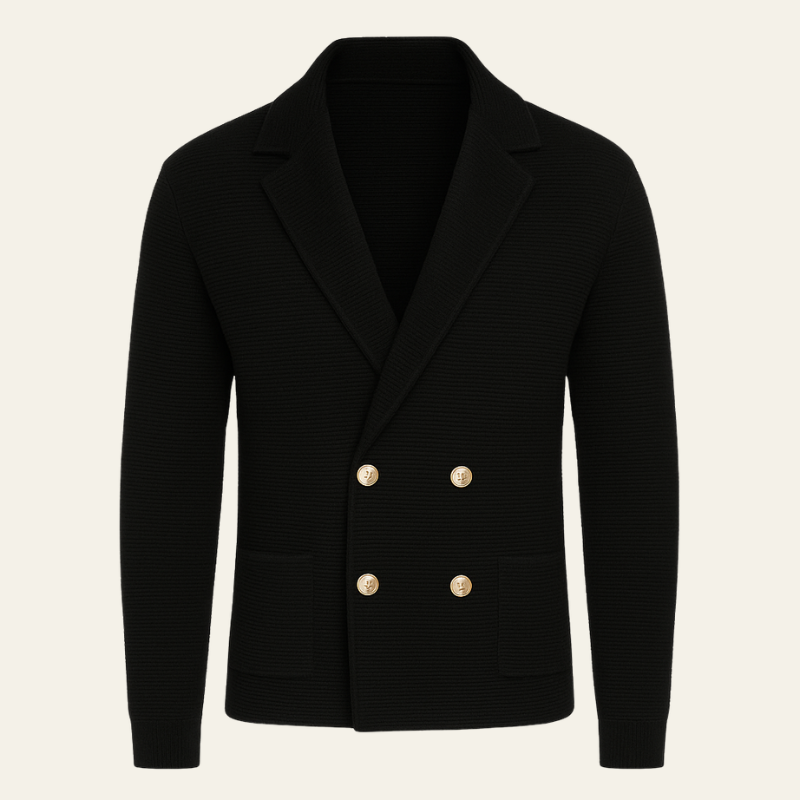 The Verona Cotton Double-Breasted Knit Cardigan