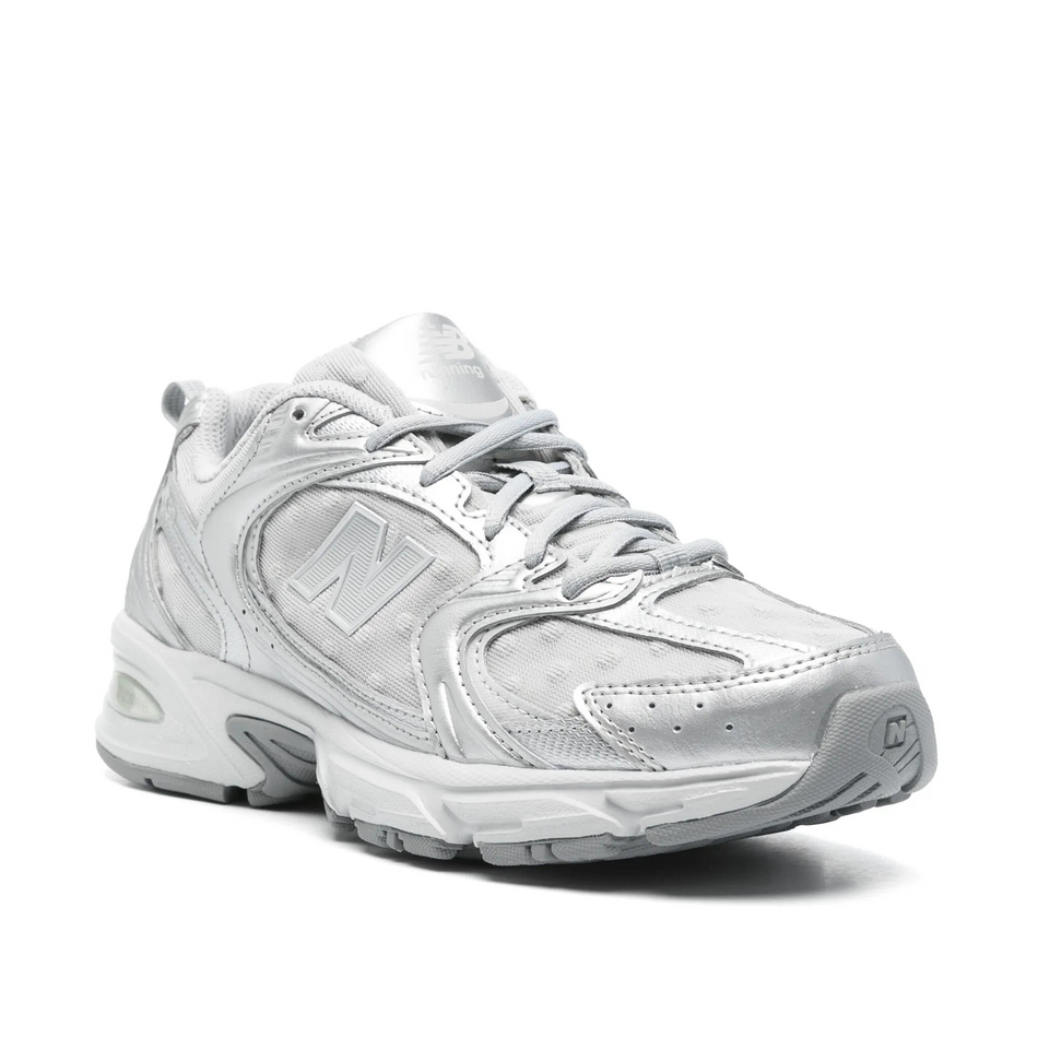 NB - 530 "Silver Metallic Raincloud Polka Dots